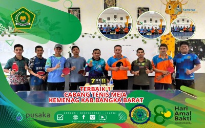 Cabor Tenis Meja Maju dengan perlawanan sengit di acara HAB Kemenag ke 80